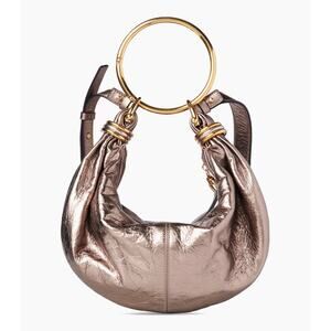 CHLOÉ SMALL BRACELET HOBO BAG IN METALLIZED LEATHER